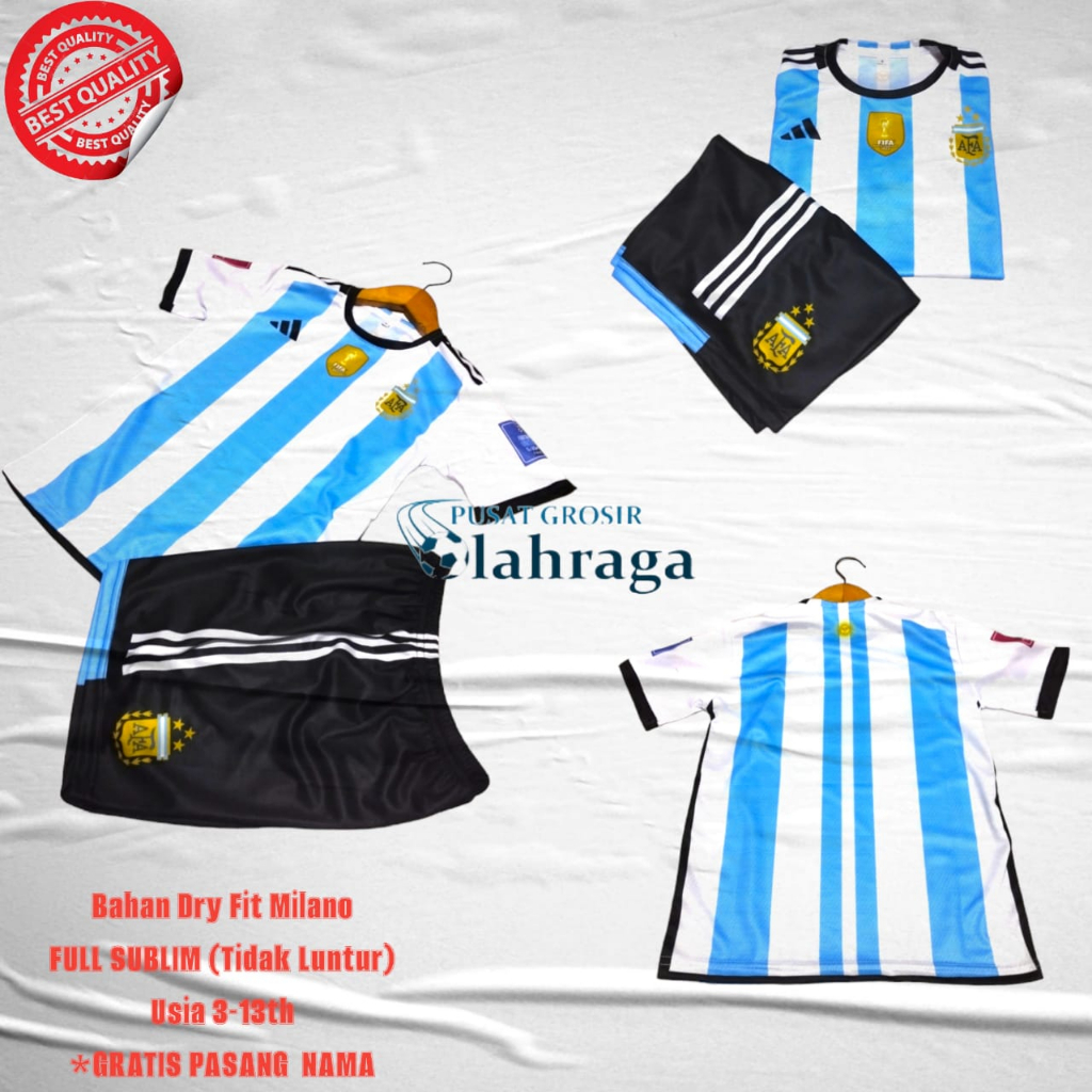 Baju bola anak jerman inggris argentina setelan gratis nama sendiri