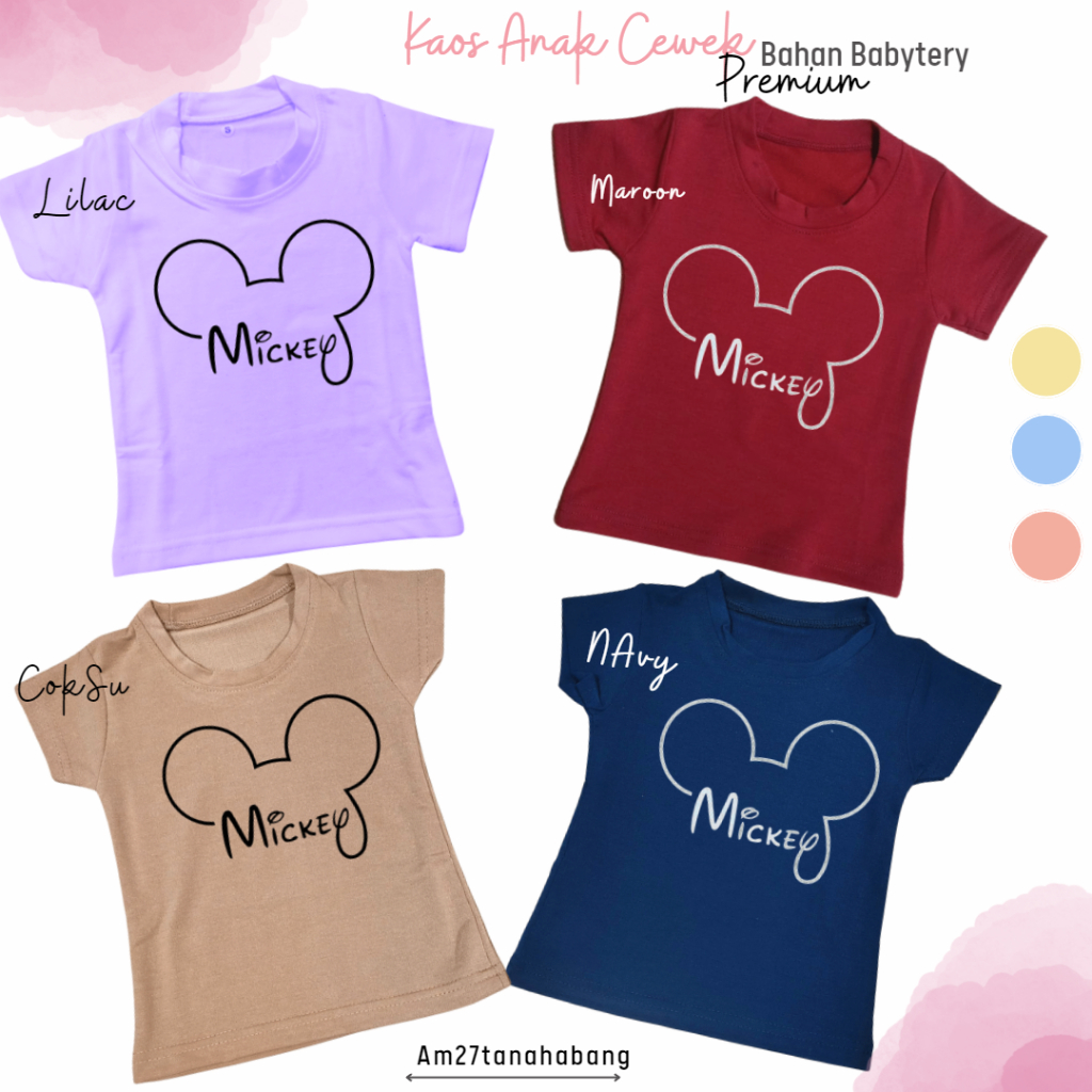 003 Premium Production ! Kaos Anak Cewek BABYTERY Spandek 1-10 tahun ANIME, BABY, KEY, LOVE, KUCING