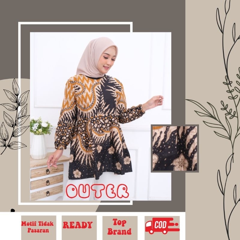 Blus kerja Batik Blus Kantoran Batik Solo Kualitas Premium