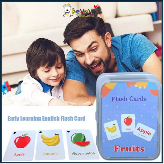 Kartu Pintar Bayi Bevavar Flash Card Edukasi Anak Mainan Edukasi Anak Kartu Pintar Balita flash card Bahasa Inggris Mainan Stimulasi