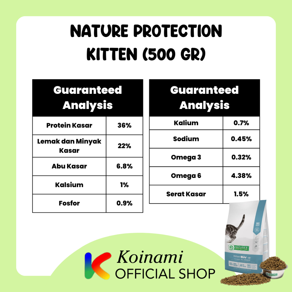 NATURE'S PROTECTION KITTEN 500 GRAM CAT FOOD /&quot;MAKANAN KUCING