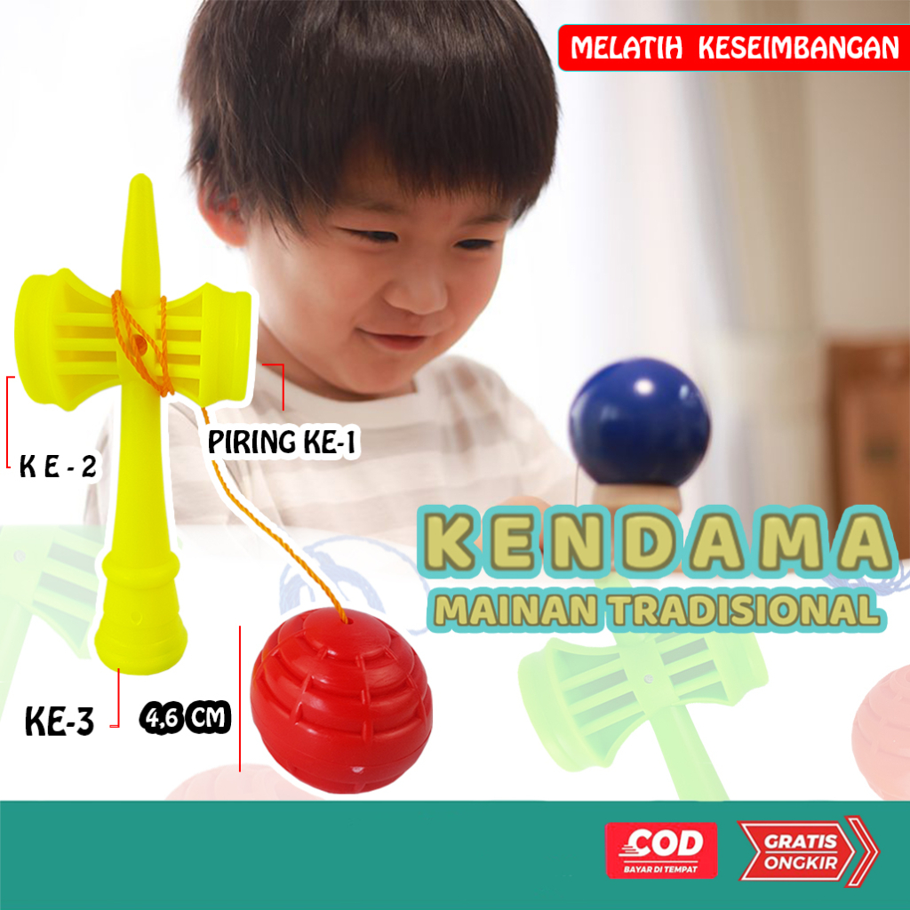 Mainan Tradisional Kendama / Mainan Tradisional Jepang / Mainan Kendama Ball / Mainan Ketangkasan Bola Kendama KDM111