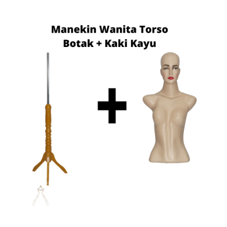 Manekin Torso Dewasa + Kaki manekin penyangga patung