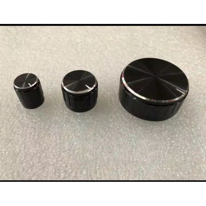 Knop Potensio Alumunium Hitam 14 20 40 mm