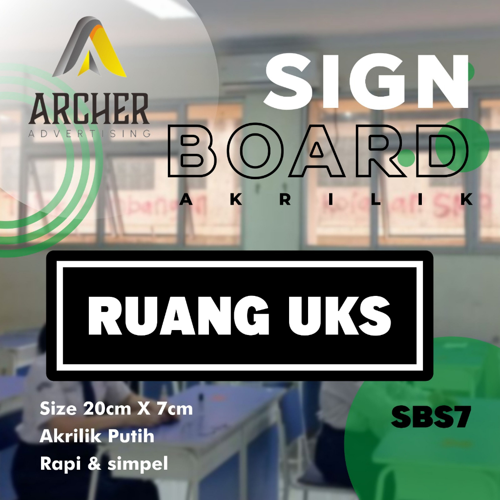 SIGN BOARD AKRILIK PENUNJUK RUANGAN | RUANG UKS