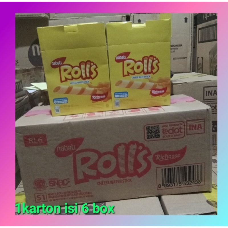 

Nabati Rolls Keju - 1Box Isi 20 Pcs - Nabati Rolls RiChesse- Nabati Keju