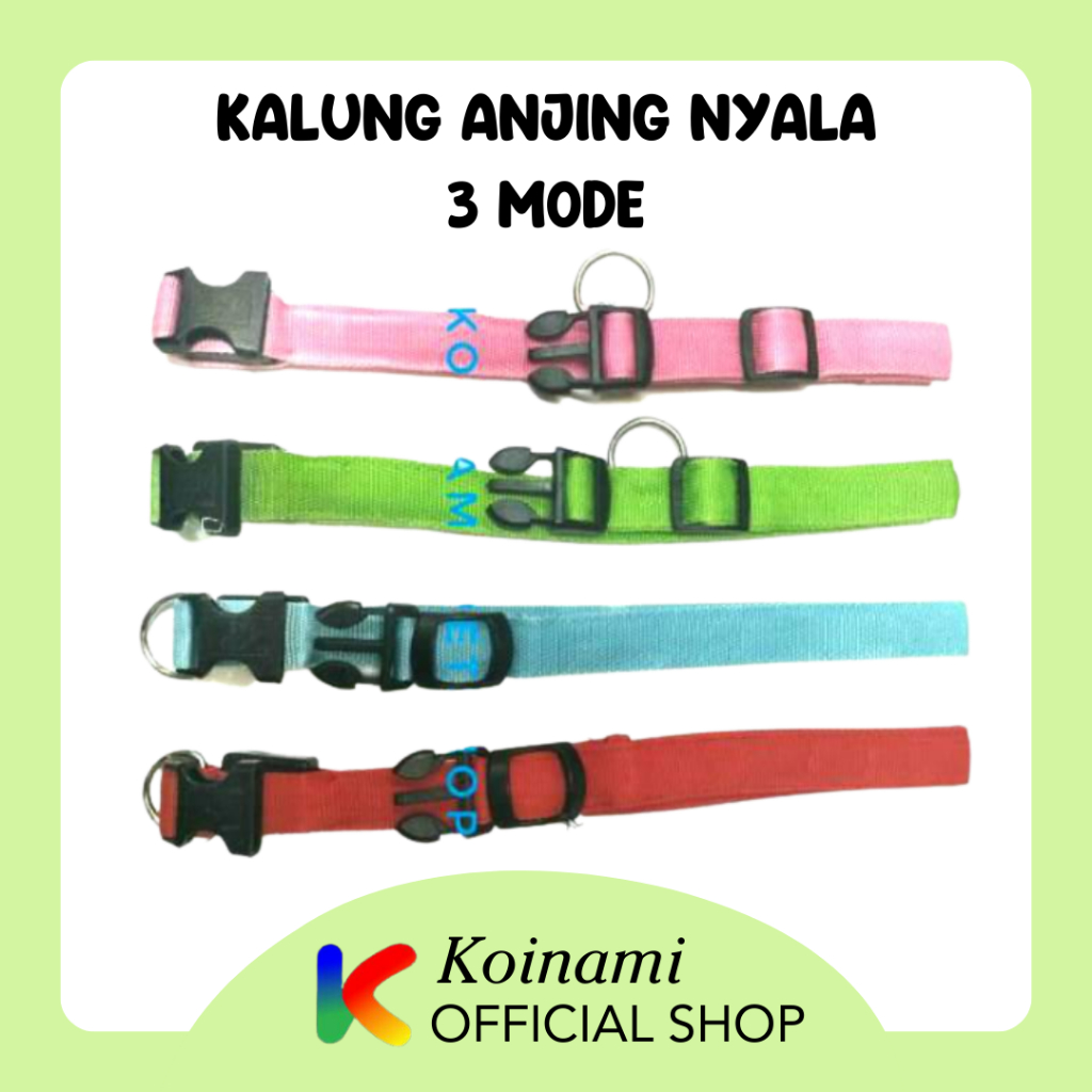 Kalung anjing nyala 3 mode / aksesoris anjing / collar