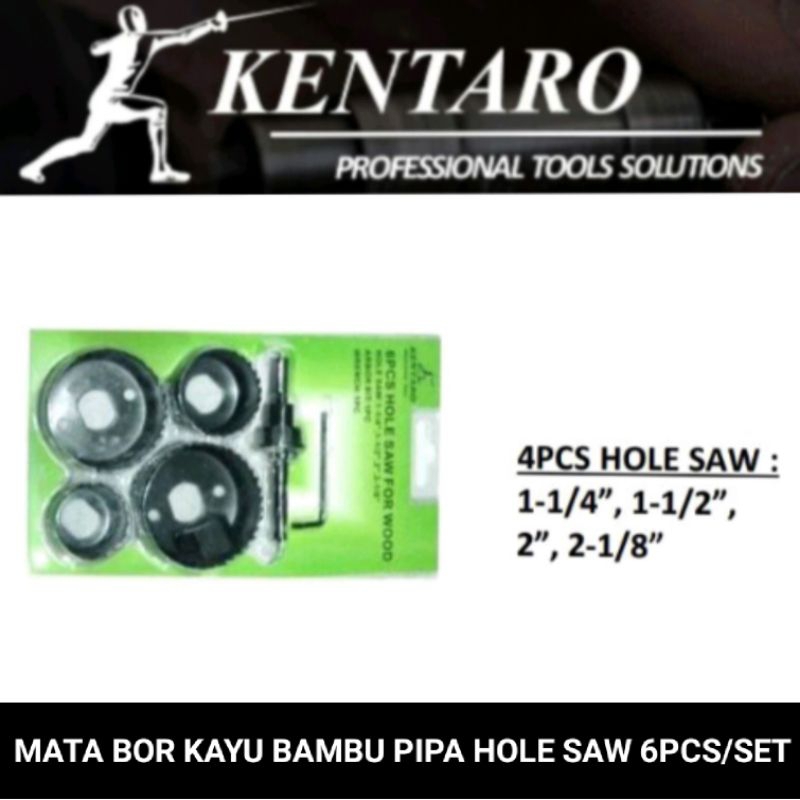 mata bor kayu / bambu / pipa / gypsum / hole Saw set 6pcs Kentaro japan quality