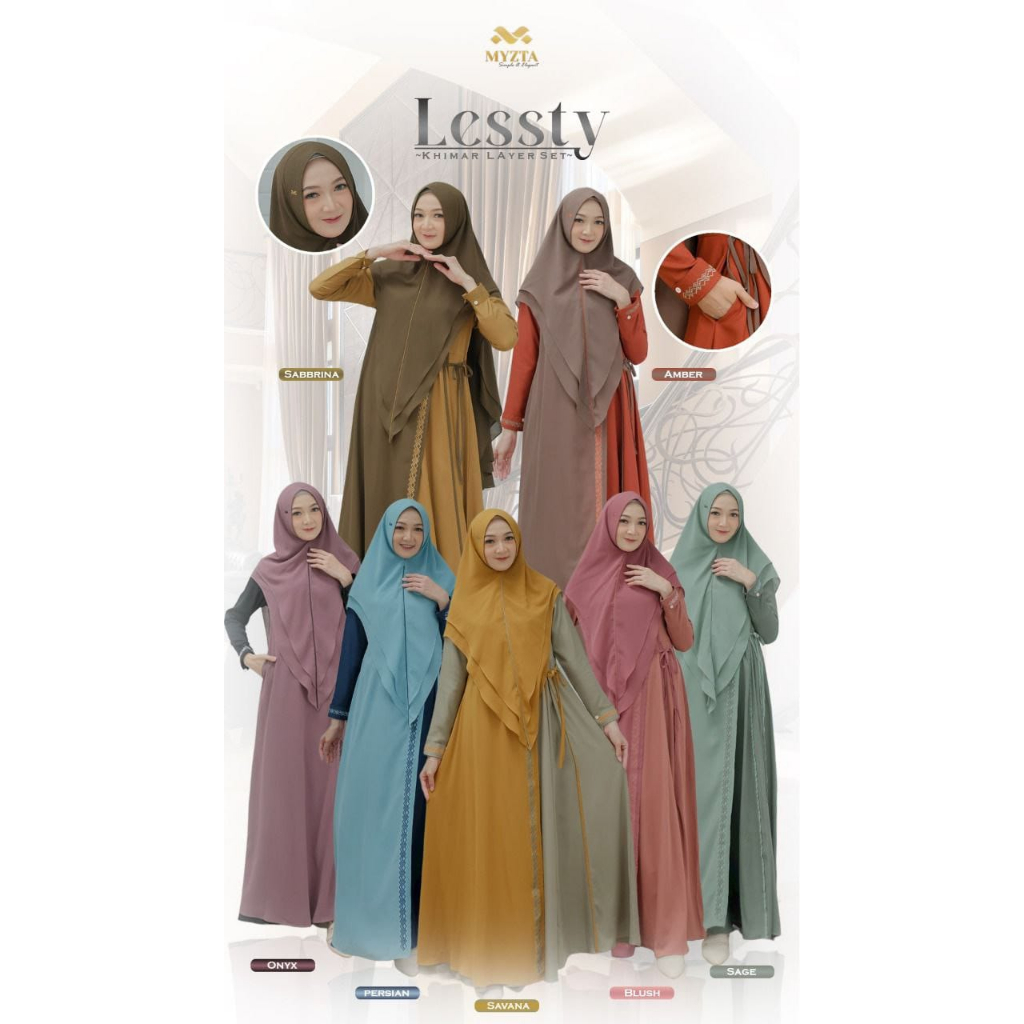 MYZTA SARIMBIT LESSTY DRESS LAYER || GAMIS SYAR'I || SIAP KIRIM