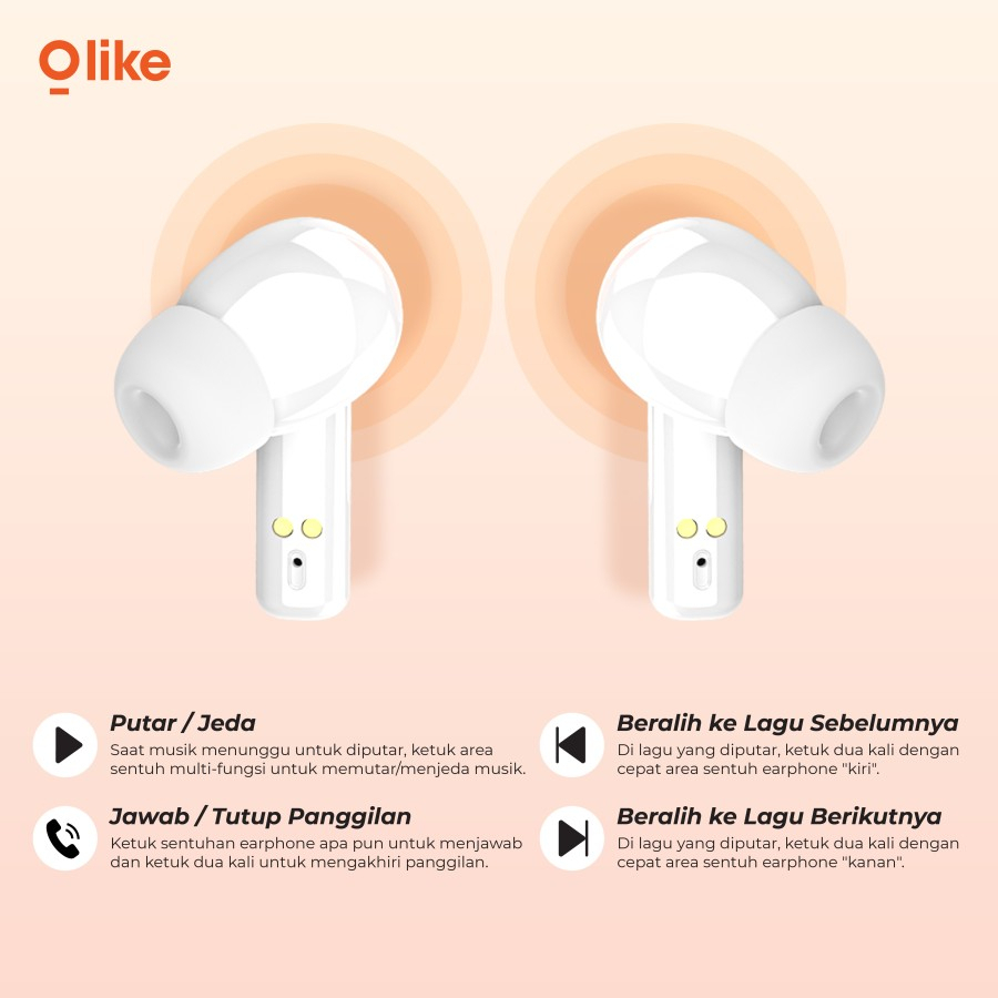 Olike T102 Colorful TWS True Wireless Earphone Headset Bluetooth 5.3