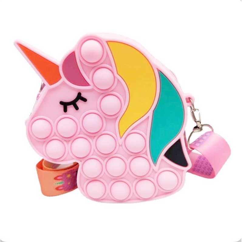 Tas Jelly Anak Pop It Unicorn Dino/Tas Selempang Anak Unicorn & Dino