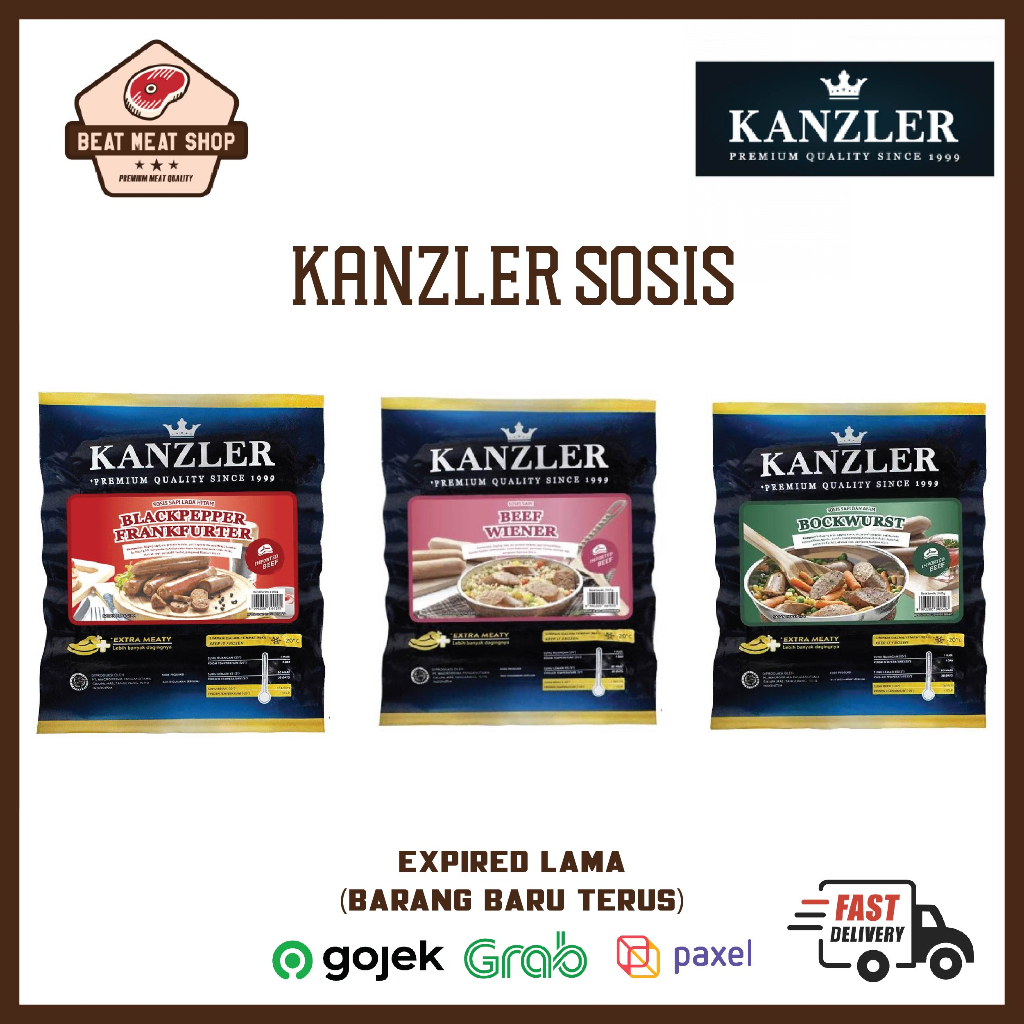 

Kanzler Sosis Bockwurst / Blackpepper Frankfurter / Beef Wiener 360 gr