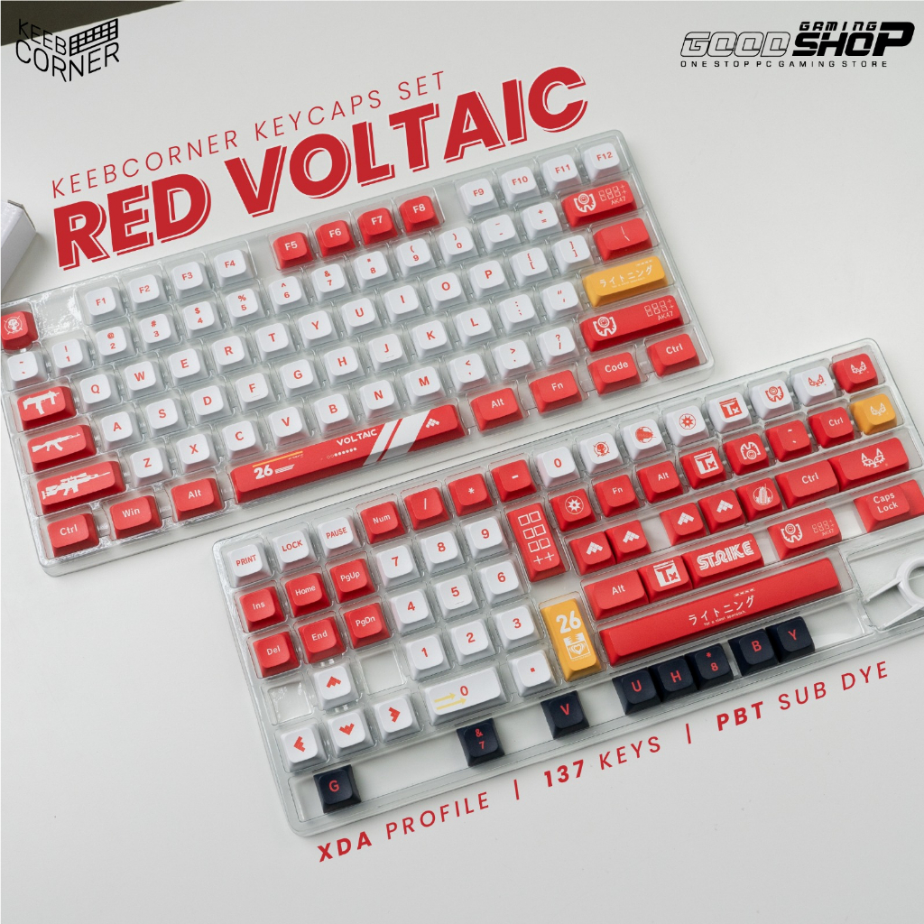 KC Keycaps Red Voltaic XDA 137 Keys