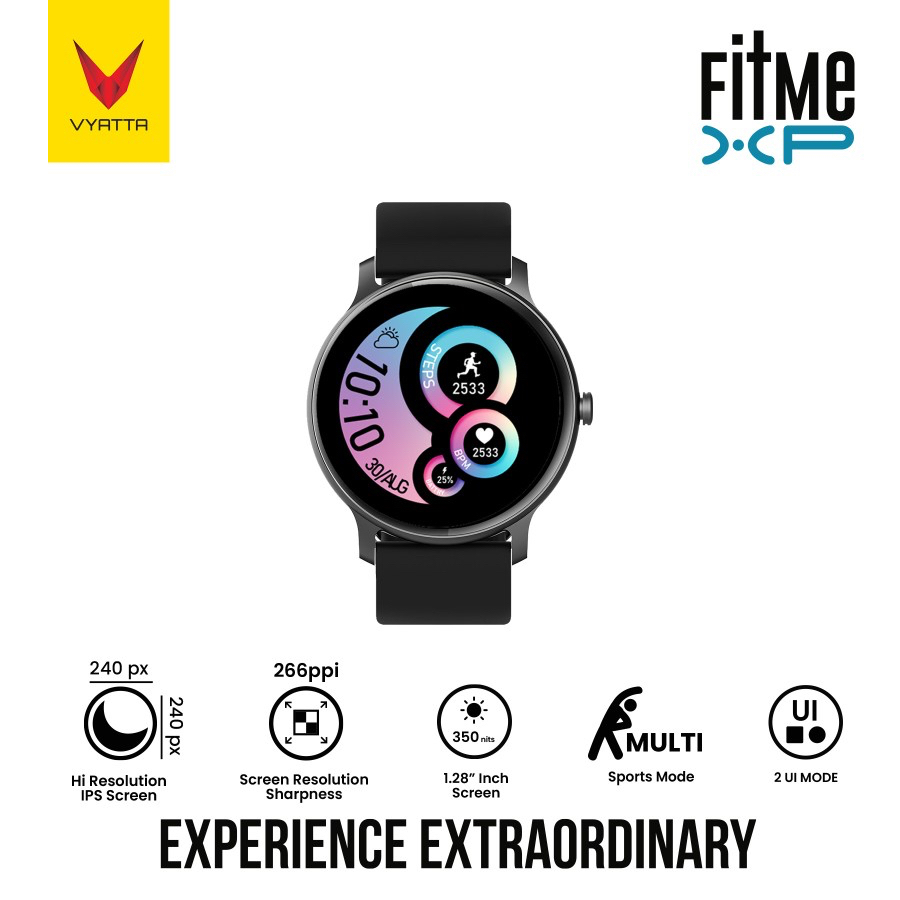 VYATTA Fitme XP Smartwatch - Custom Watch Face, Full Touch, IPX7