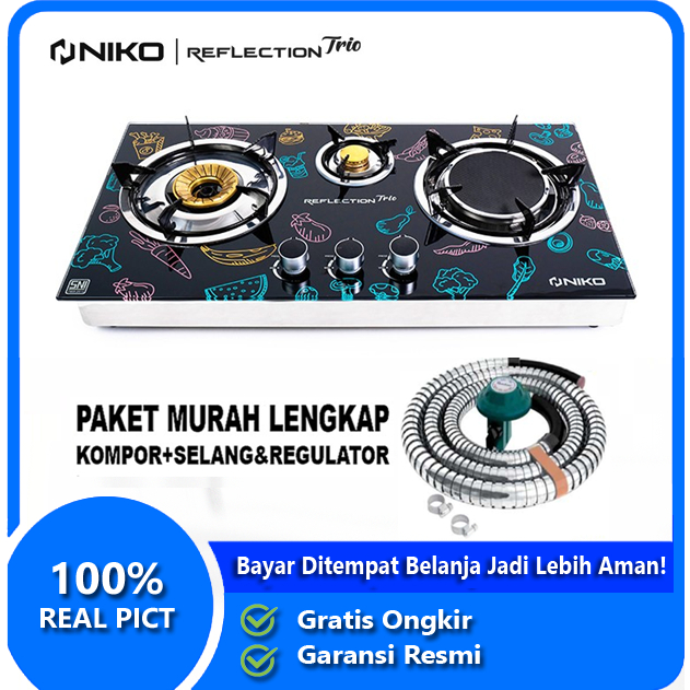 kompor gas 3 tungku NIKO REFLECTION TRIO
