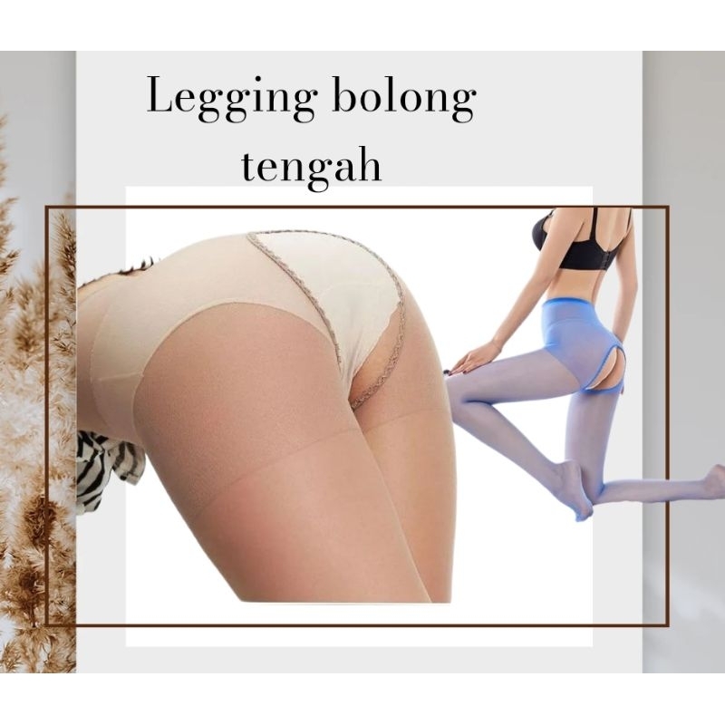 Stocking wanita Pantyhose terbuka Bolong tengah