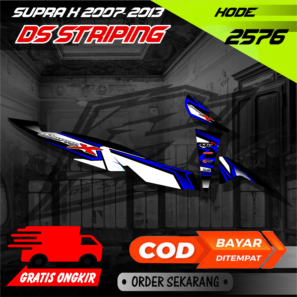 2576  STIKER STRIPING LIS VARIASI SUPRA X 125 2007 - 2013