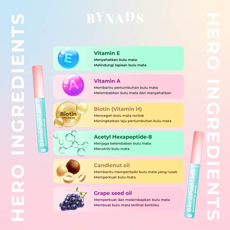 SERUM BULU MATA DAN ALIS 2IN1 BOMBPOSH LASH AND BROW SERUM BYNADS EYELASH AND EYEBROW BY BYNADS EYE LASH BROW SERUM PENEBAL PENUMBUH BULU MATA DAN ALIS BYNADS