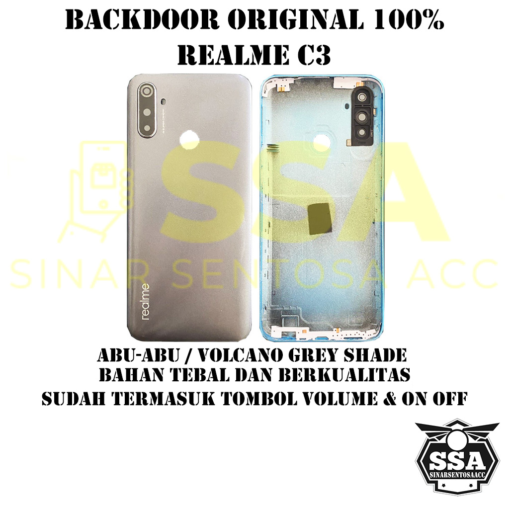 Backdoor Original 100% Realme C3 Tutup Baterai Tutup Belakang Backcover Back cover Real Me C 3 RealmeC3