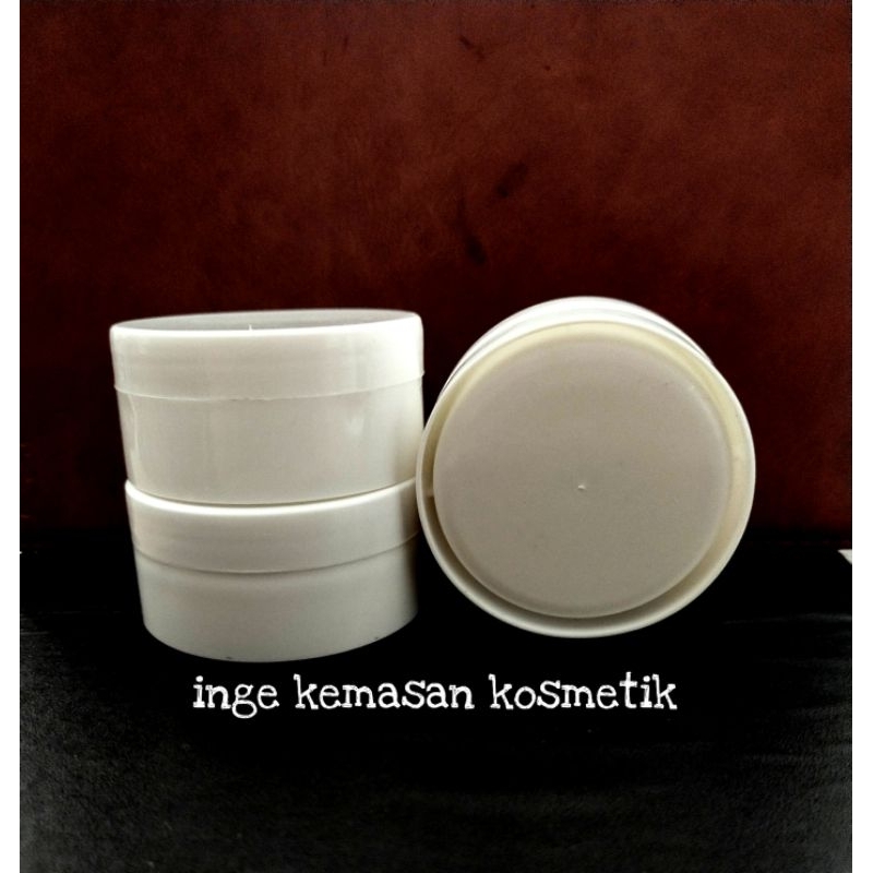 Pot pomade / pot lulur 50 gram putih model tinggi
