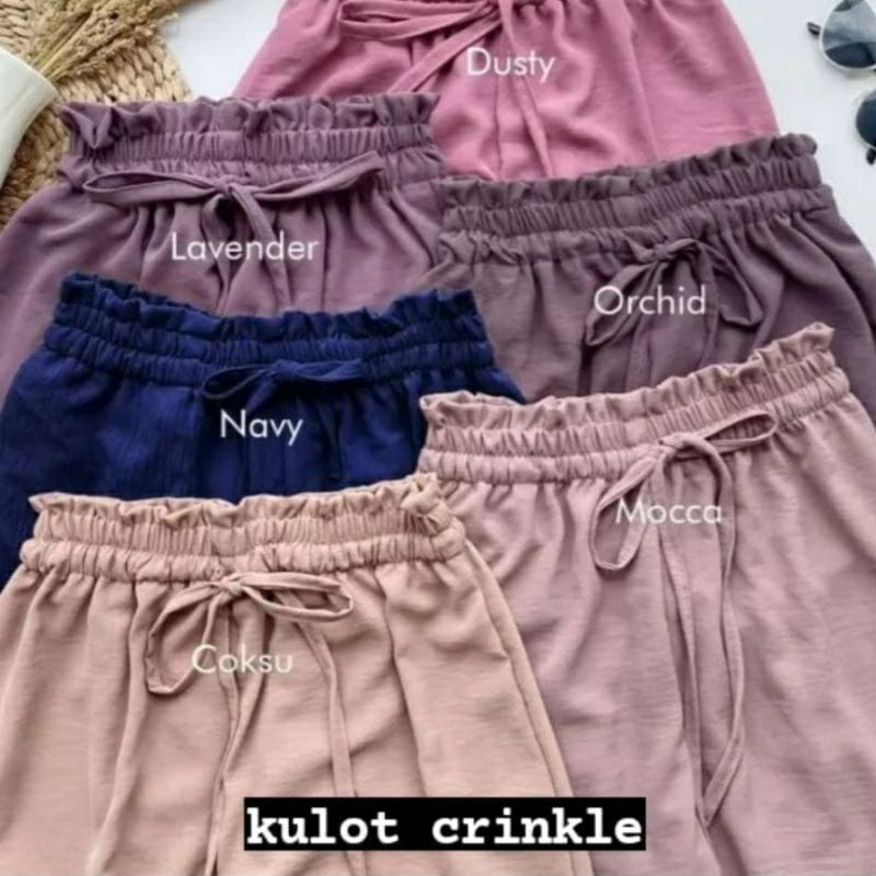 CELANA KULOT TALI CRINKLE AIR FLOW / KULOT CRINCLE AIRFLOW HIGHWAIST LOOSE PANTS PREMIUM / CELANA KULOT CRINKLE HIGH WAIST