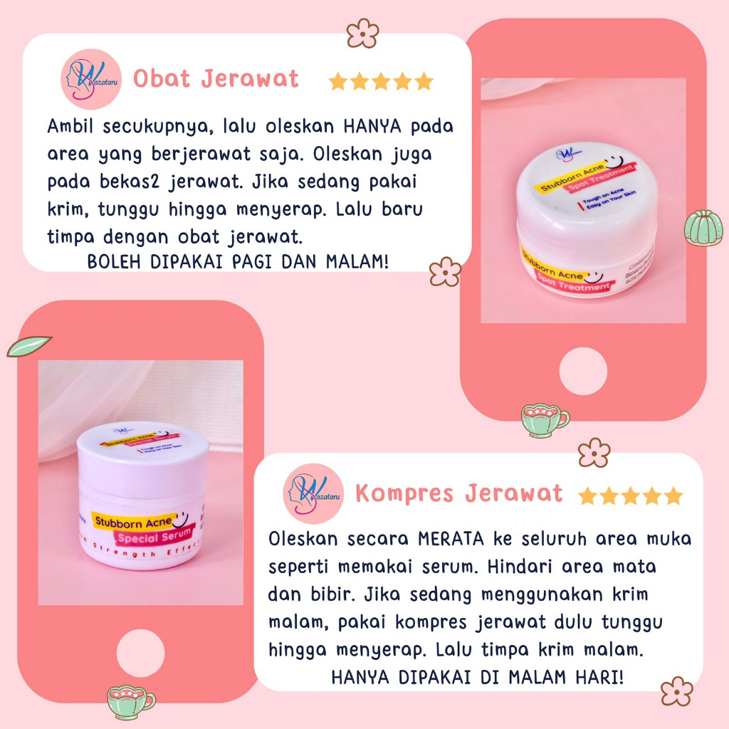 KOMPRES JERAWAT &amp; BRUNTUSAN - KRIM BEKAS JERAWAT - Cream Bopeng - Salep Jerawat - Obat Jerawat by WAZATARU