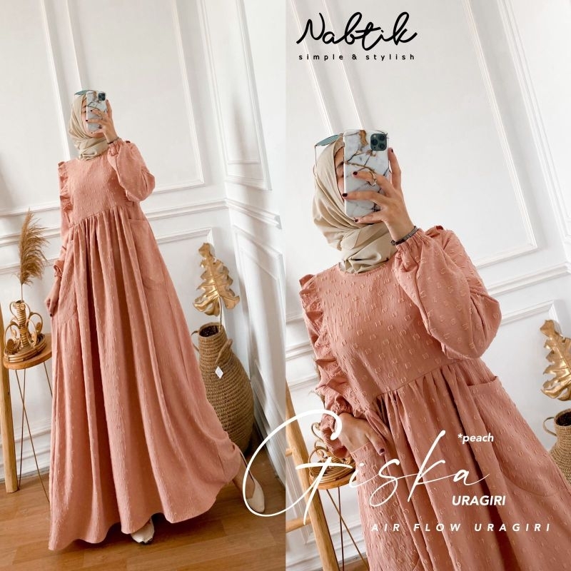 Dres gamis GISKA bahan airflow uragiri original by nabtik