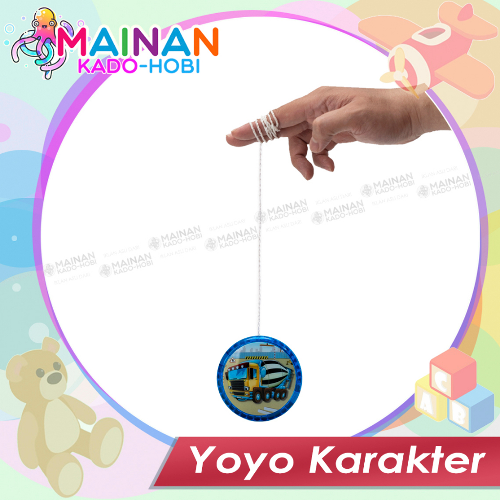 MAINAN SENSORIK ANAK YOYO KARAKTER TRUK KONSTRUKSI