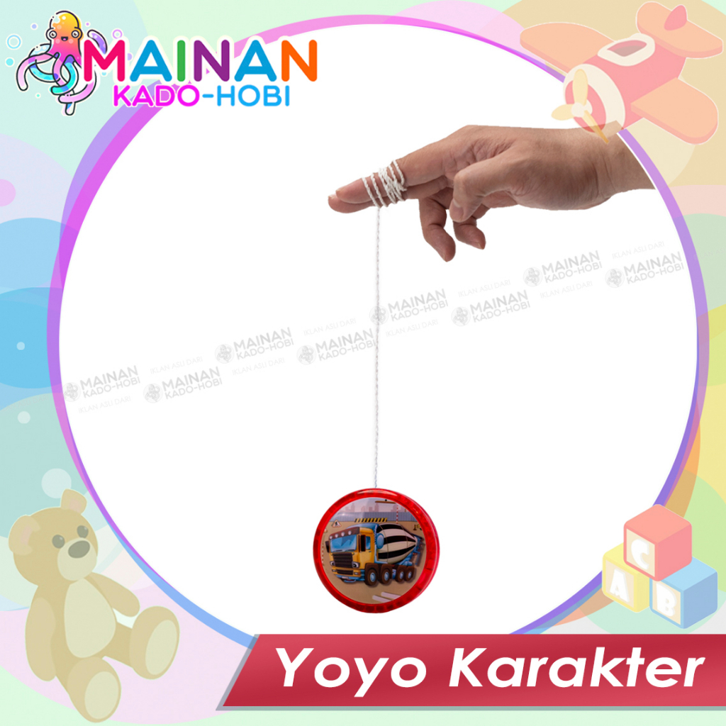 MAINAN SENSORIK ANAK YOYO KARAKTER TRUK KONSTRUKSI