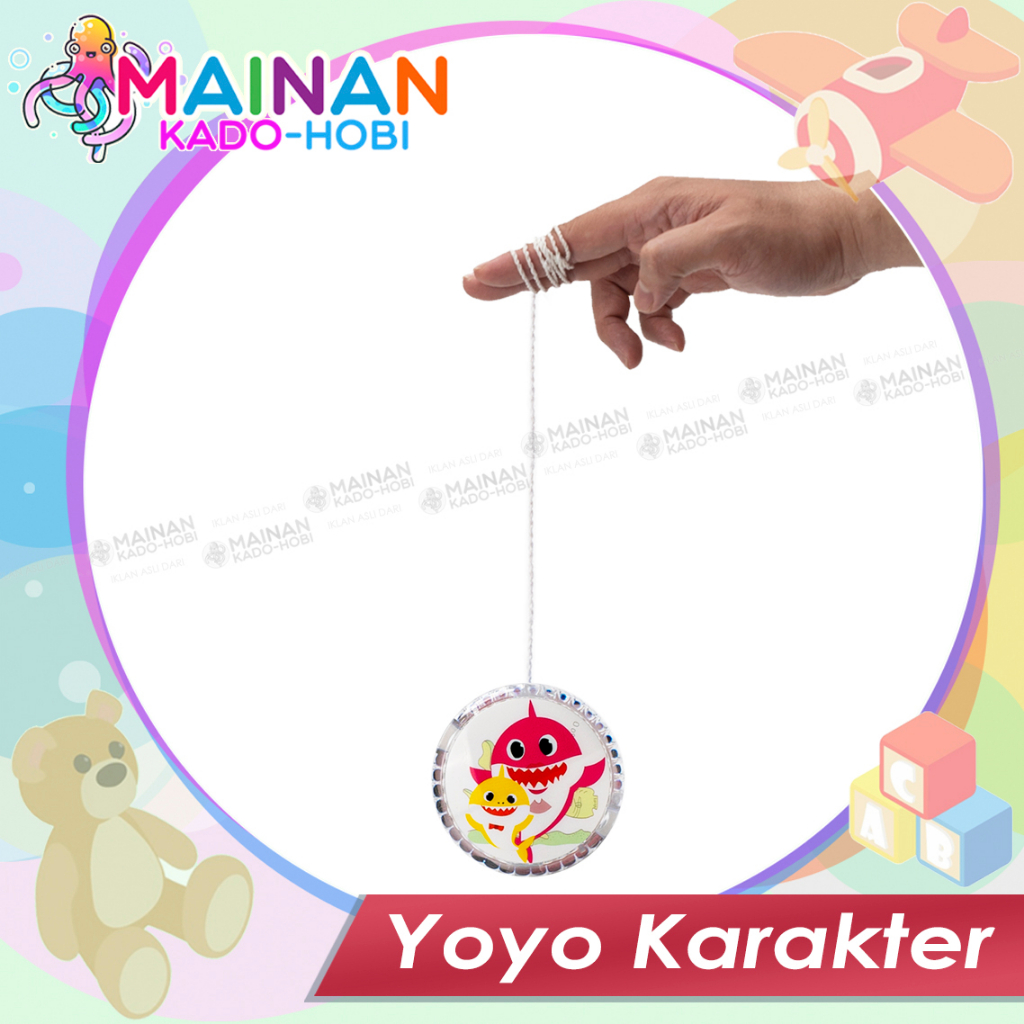 MAINAN YOYO ANAK KARAKTER BONEKA BABY SHARK LUCU