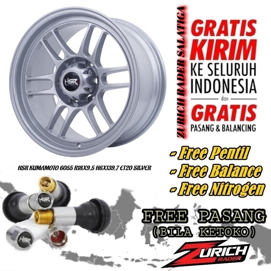 Velg Mobil Jdm Strada Ring 18 HSR KUMAMOTO R18 Silver Velag Pajero Fortuner Ranger Hilux Dc Dll