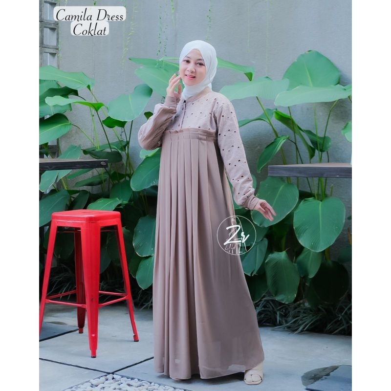 CERUTY DRESS CAMILA  by ZR syari gamis remaja kotak kombinasi itycrepe mix jaguar ZR Anya Zahra