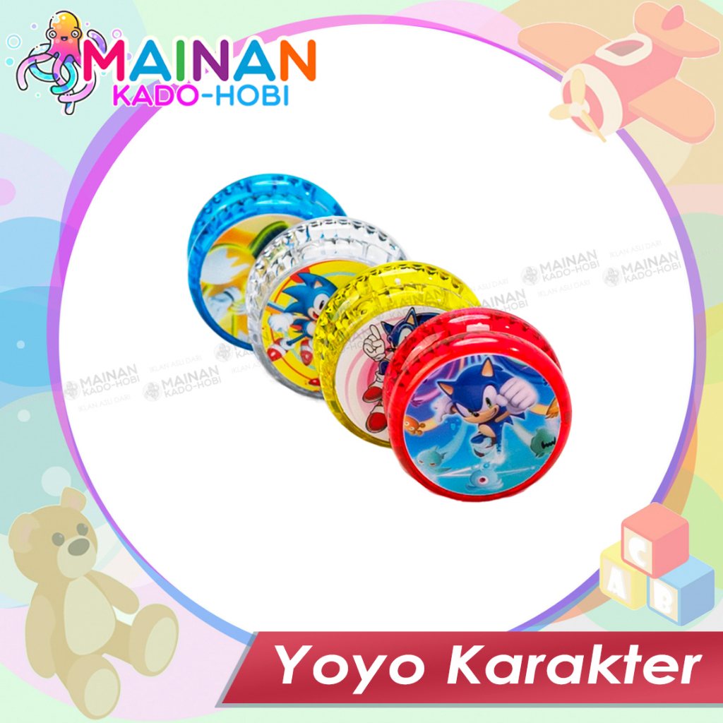 MAINAN ANAK TRADISIONAL YOYO PUTAR KARAKTER SONIC