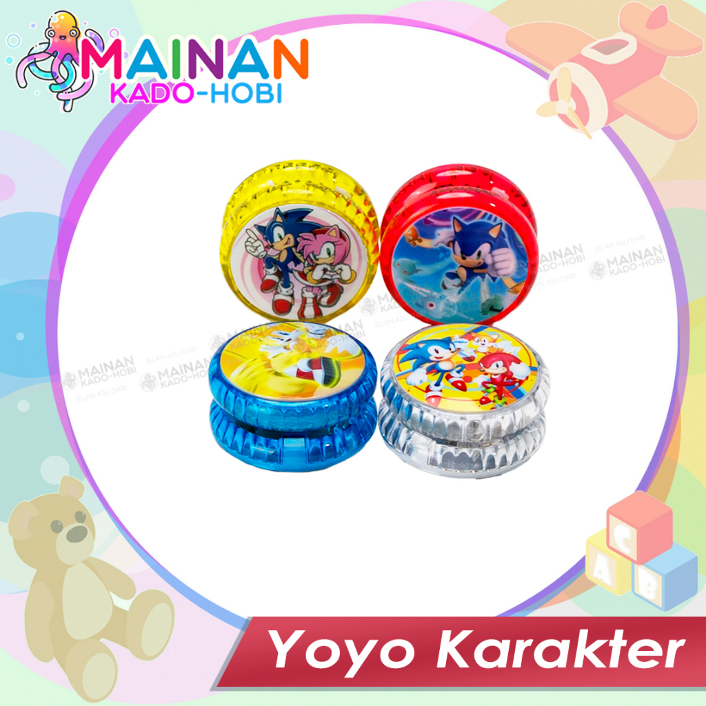 MAINAN ANAK TRADISIONAL YOYO PUTAR KARAKTER SONIC