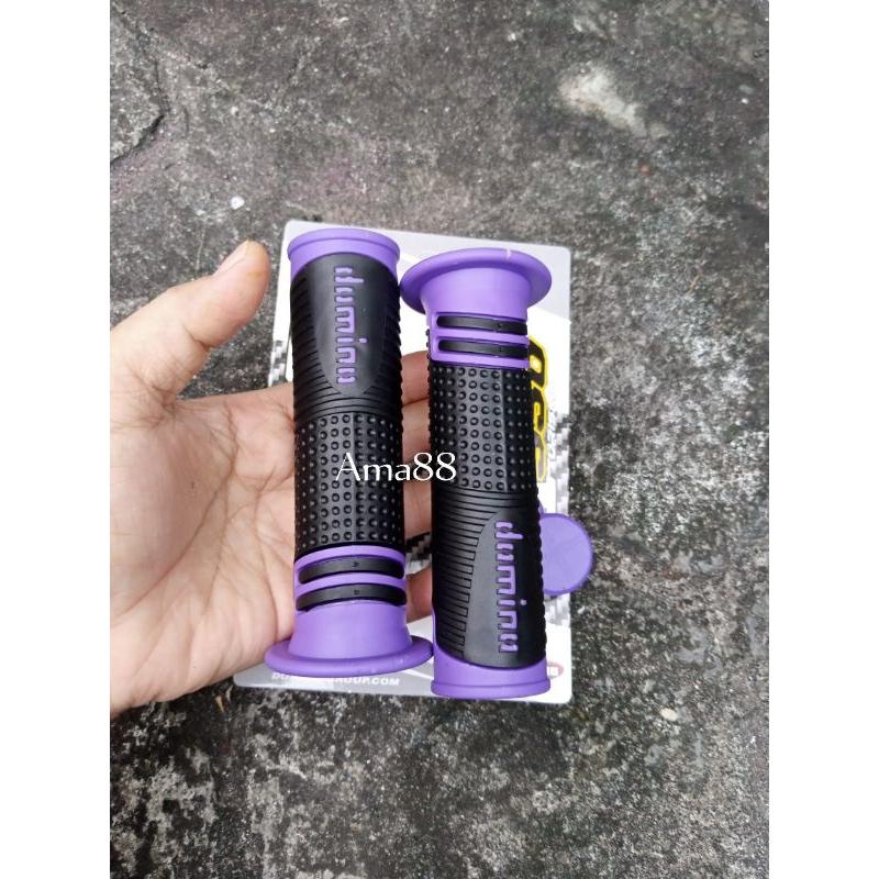 HANDGRIP HANDFAT GRIP DOMINO WARNA UNGU BLACK SARUNG GAS MOTOR BISA SEMUA MOTOR UNIVERSAL