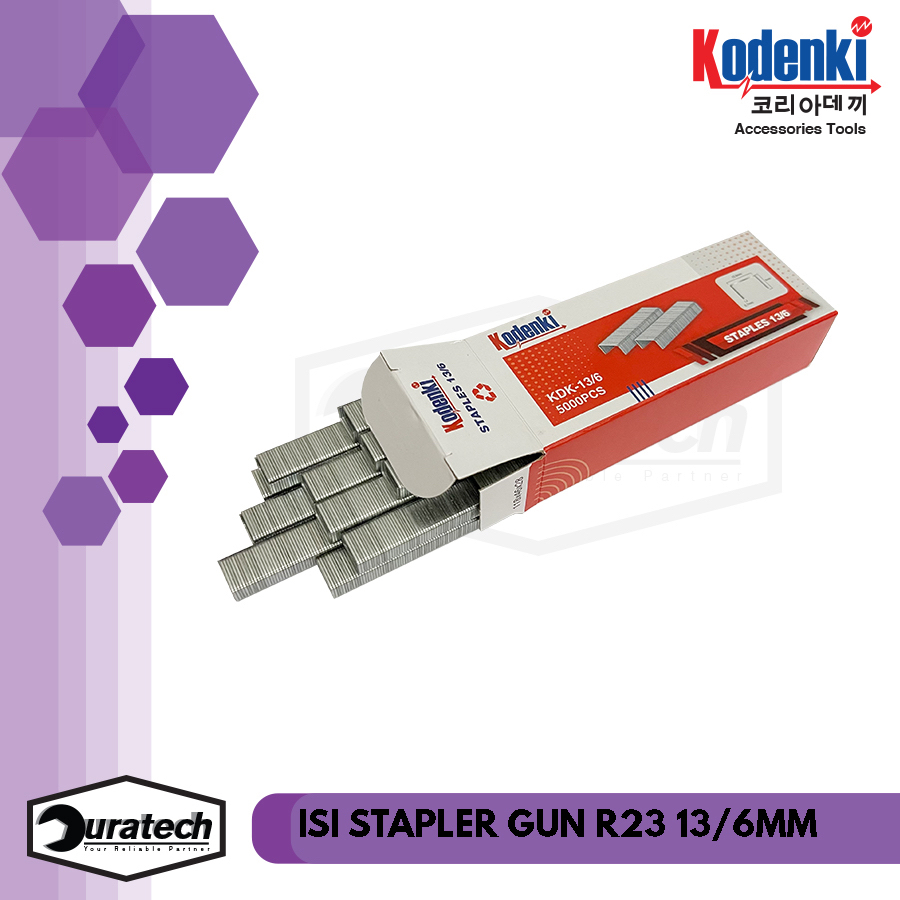 

Kodenki isi staples timbal R23 manual 13/6 mm anak hekter stapler gun - Anak staples gun R23 untuk job motor multi furniture mebel