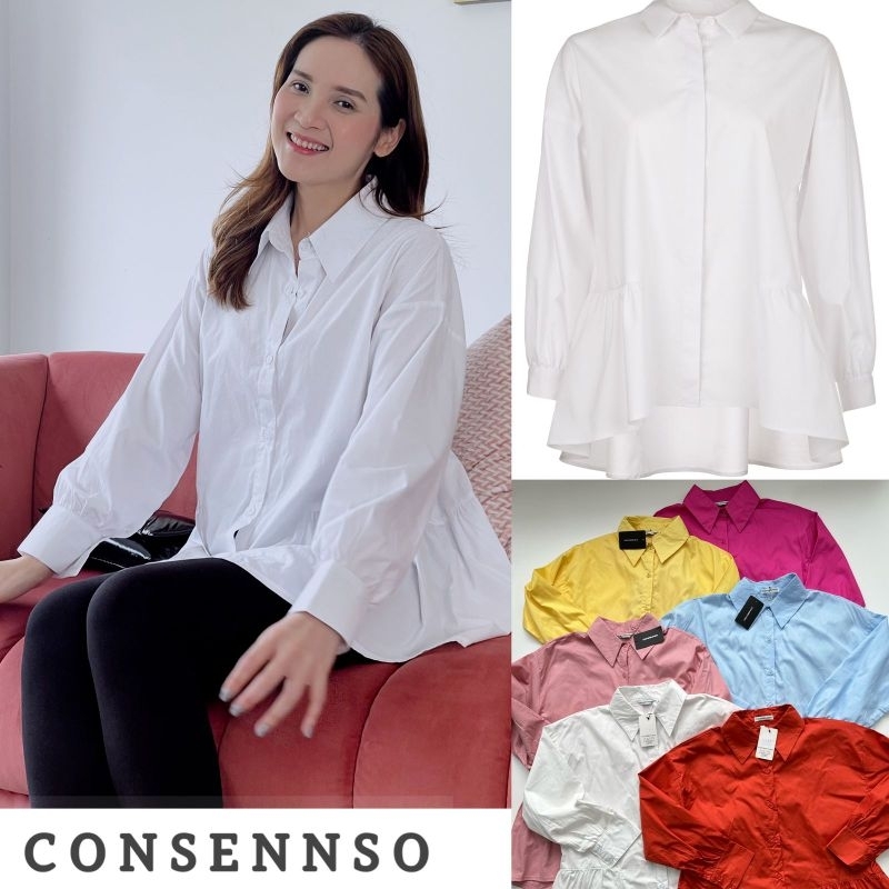 Consennso half perplum cotton blouse