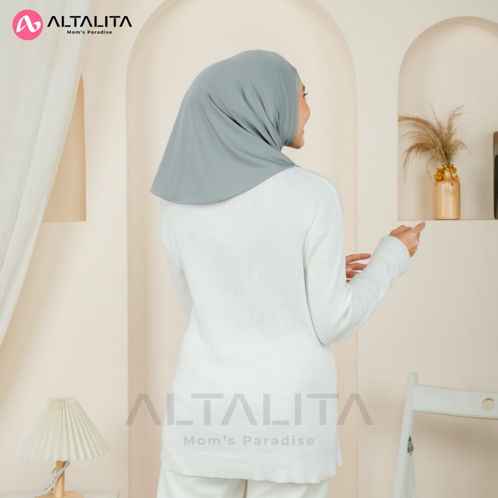 Altalita - Kerudung Instan Helma Bergo Sport Lubang Telinga Masker Headset Earphone Kacamata Bahan Jersey Premium Cocok untuk Olahraga Volly Futsal Senam dan Sehari-hari