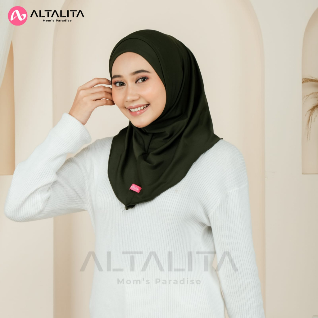 Altalita - Kerudung Khimar Instan Helma Sport Bergo Masker Headset Earphone Kacamata Bahan Jersey Premium Cocok untuk Olahraga Volly Futsal Senam dan Sehari-hari