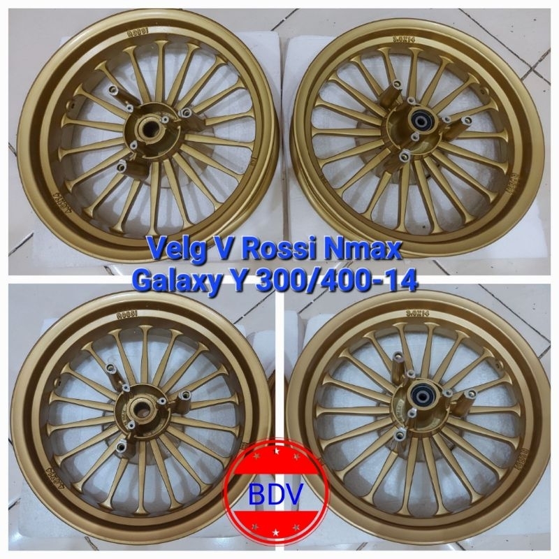 Velg Racing V Rossi P18 Galaxy Nmax Lama Gold (Velg Racing/ Bintang NMAX P18 model daytona Ring 14)