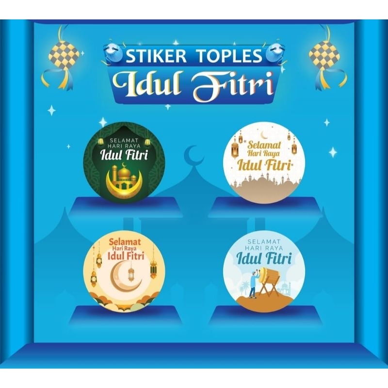 

Stiker Toples Stiker Lebaran Idul Fitri Stiker Hampers 7 cm isi 12 pcs