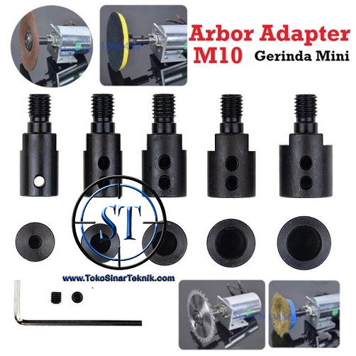 Shank M10 Arbor Mandrel Connector Drill Konektor Grinder Adapter Cutting Tools Blade Ukuran 5mm 8mm 10mm 12mm