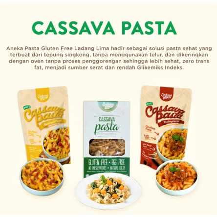 Ladang Lima - Cassava Pasta Mac&amp;Cheese 115gr/Pasta Bolognese 155gr/Pasta Fusilli 100gr Pasta Sehat Gluten Free