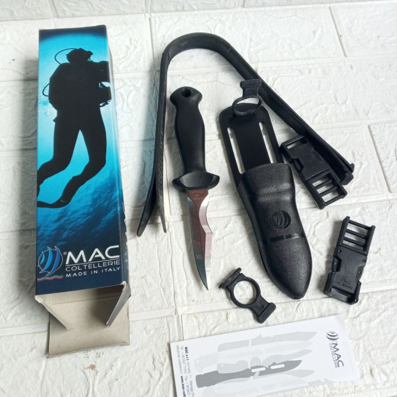 Pisau Scuba Diving/Knife Diving Scuba Original Mac Coltellerie Art 9/C Made in Italy