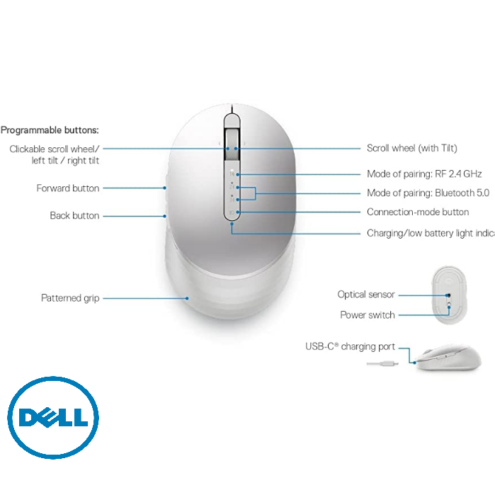 Dell Premier Rechargeable Wireless Mouse MS7421W Original