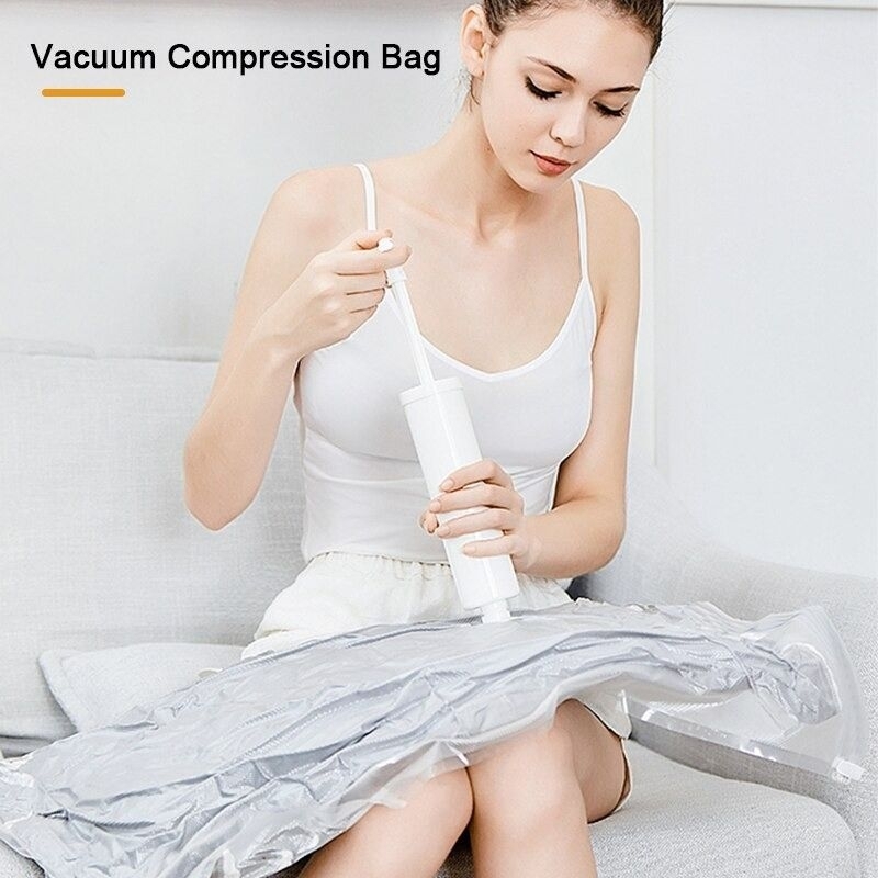 SHEN 70x50cm Plastik Vakum Baju Jaket Vacuum Compression Bag Durable 5 PCS - SH55