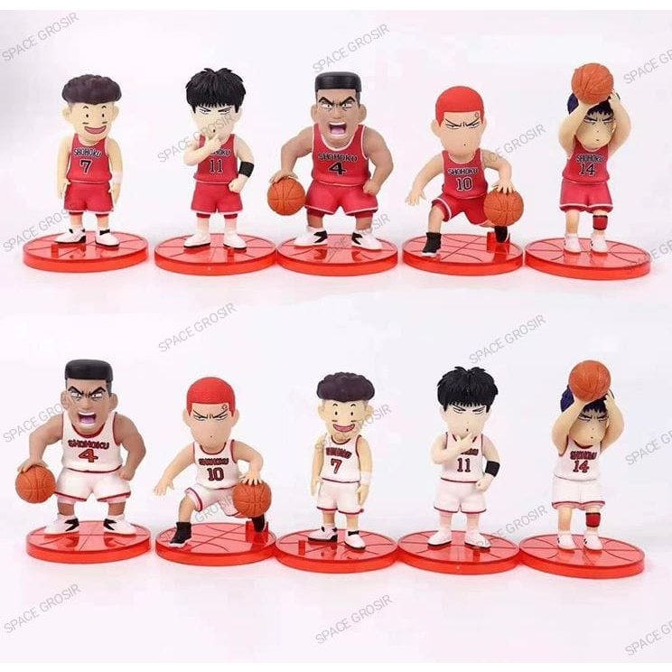 Figure Slamdunk Shohoku Red Jersey / White Jersey set 5 pcs