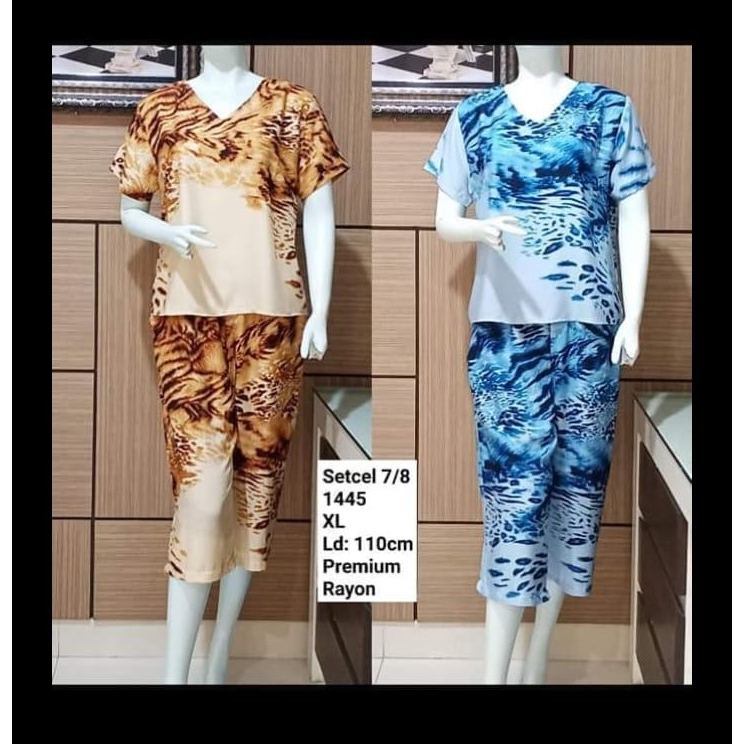 ONE SET RAYON WANITA/SETCEL 7/8 TERKINI/ BAJU TIDUR WANITA 2023