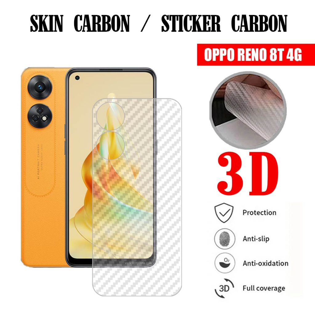 Skin Carbon / Skin Diamond Oppo Reno 8T 4G Oppo Reno 8T 5G Skin Carbon 3D Antigores Belakang Skin Diaomond Oppo Reno 8T 4G Oppo Reno 8T 5G