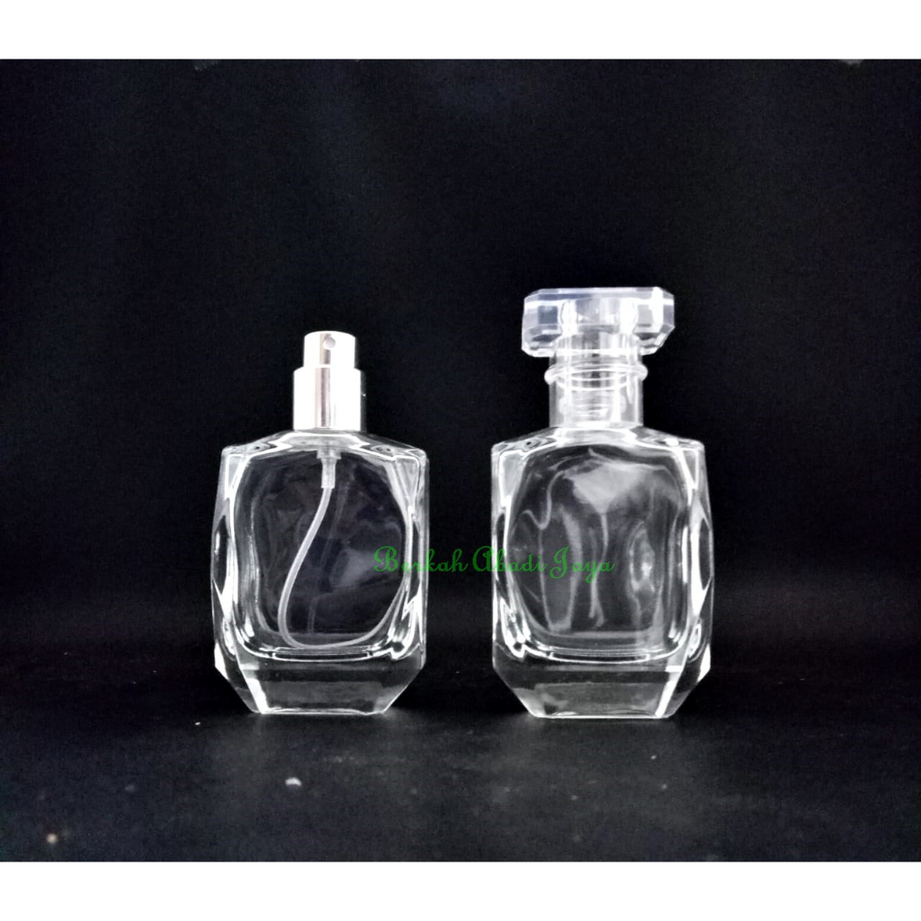 Botol Parfum Diamond WT 30 ml Semi press black cap channel @120pc